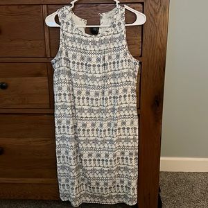 White and blue Loft dress